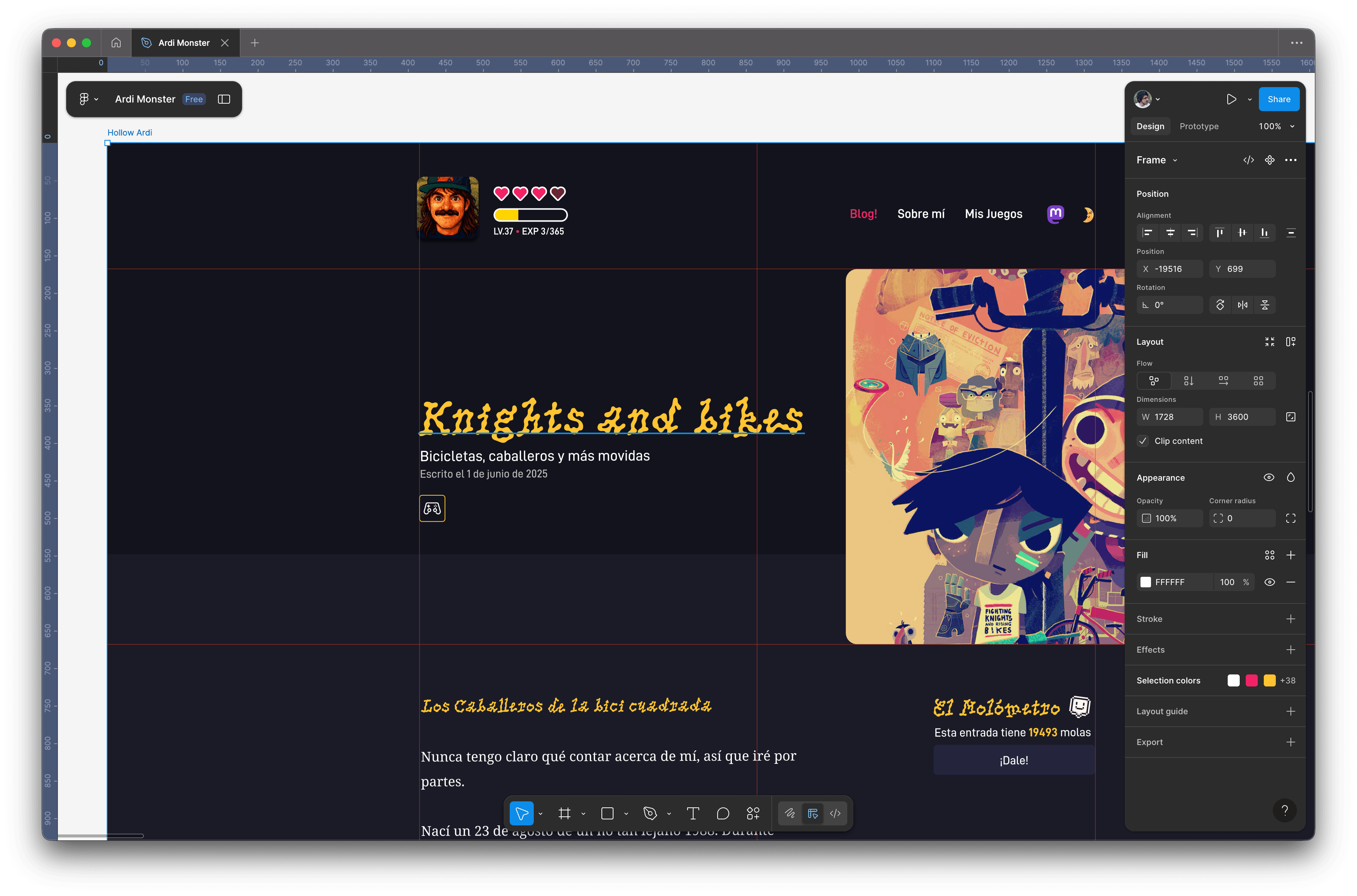 Un esbozo de mi nueva web en Figma Un esbozo de mi nueva web en Figma