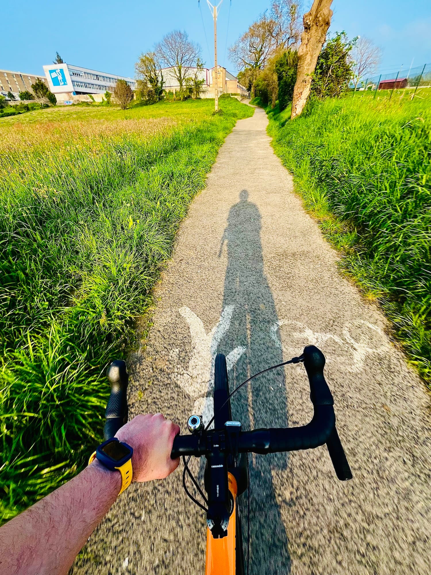 Carril bici. Al fondo se ve mi antiguo colegio Carril bici. Al fondo se ve mi antiguo colegio