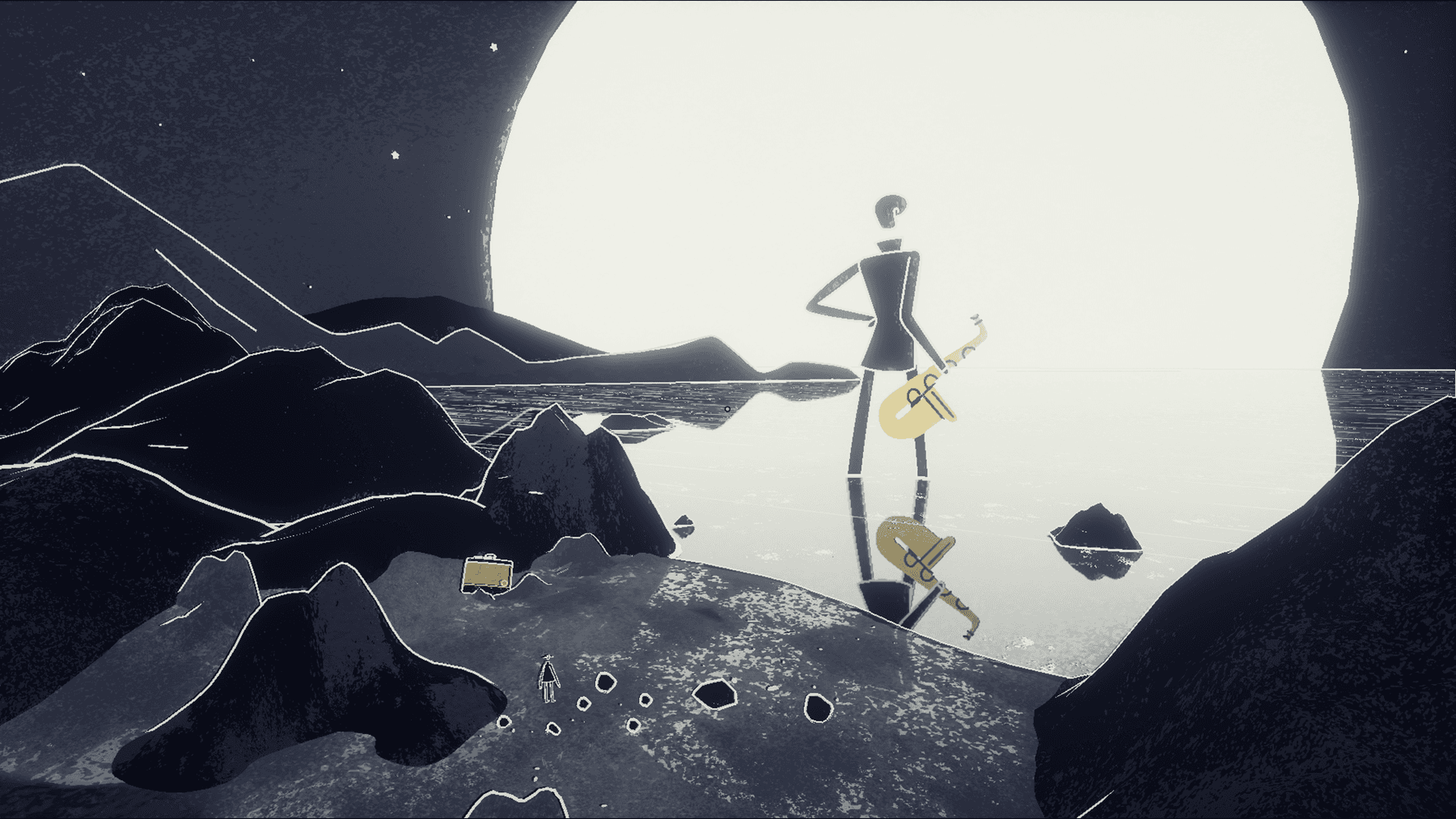 No Man y su enemigo, mirando a la luna No Man y su enemigo, mirando a la luna