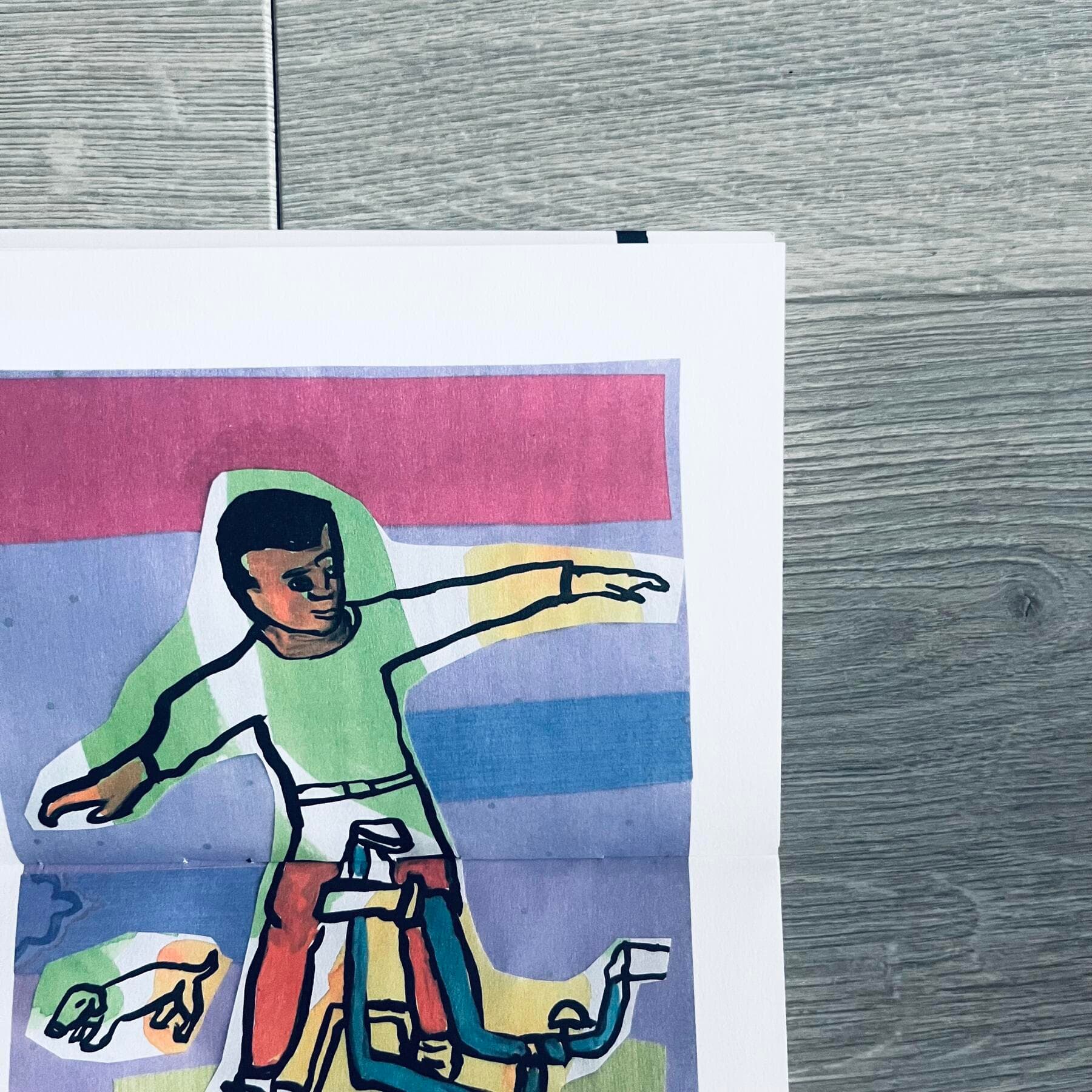 Una imagen interior del libro "Pato va en bici" Una imagen interior del libro "Pato va en bici"